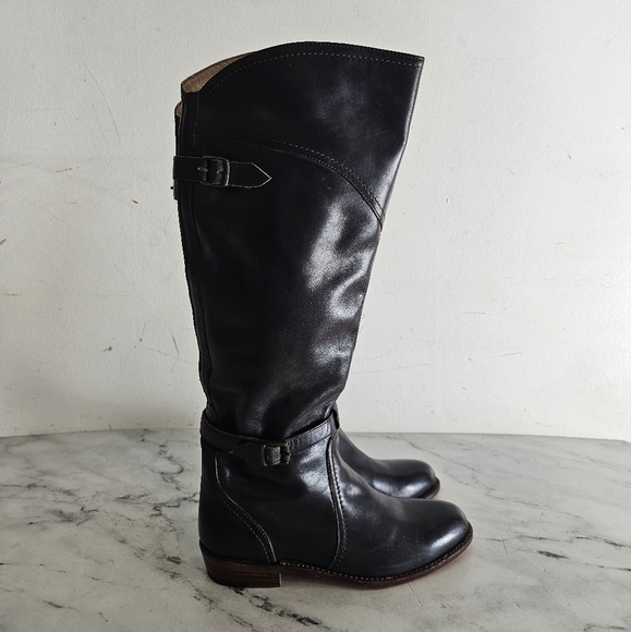 FRYE Dorado Riding Boots Leather Dark Brown Boots 6 New - Picture 1 of 7